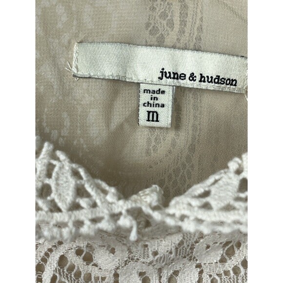 June & Hudson Cream Lace Crochet Cami Top Medium Romantic Cottagecore Boho Tank - Picture 5 of 5